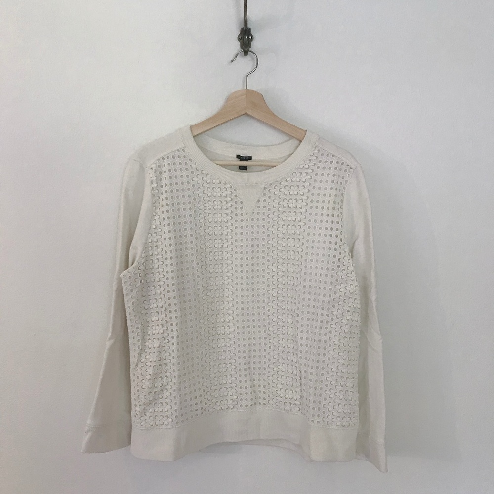 JCrew Eyelet Sweatshirt, Slim Fit